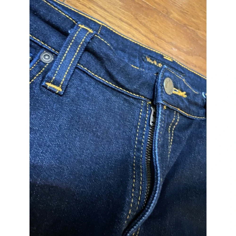 Nudie Jeans Skinny Lin Jeans Mens 32x34 Blue Skinny Lin Stretch Denim Zip